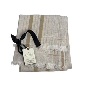 Heart & Hand Magnolia Oversized Table Runner 20" X 90" Blush/Tan Plaid - New